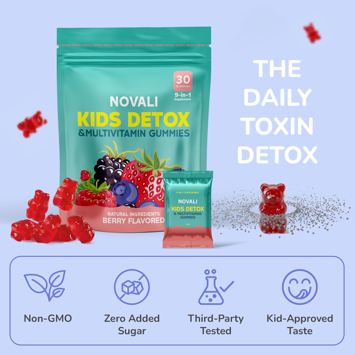 NOVALI - Kids Detox & Multivitamin Gummies
